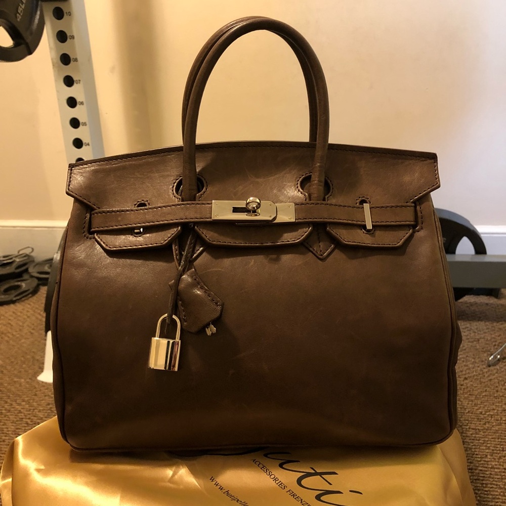 Teddy Black Vintage Leather Caty Satchel Brown